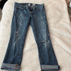 Lucky Brand Distressed Blue Boyfriend Jeans